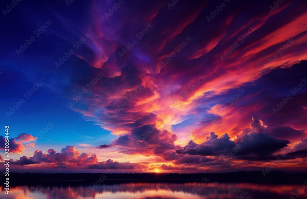 Twilight Sky . Stunning sky Vibrant Sky And Stunning abstract Clouds background generative ai art Twilight Sky . Stunning sky Vibrant Sky And Stunning abstract Clouds background generative ai art