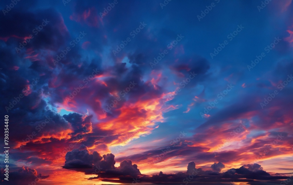 Twilight Sky . Stunning sky Vibrant Sky And Stunning abstract Clouds background generative ai  art