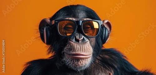 monkey, music, funny, headphones, cool, 