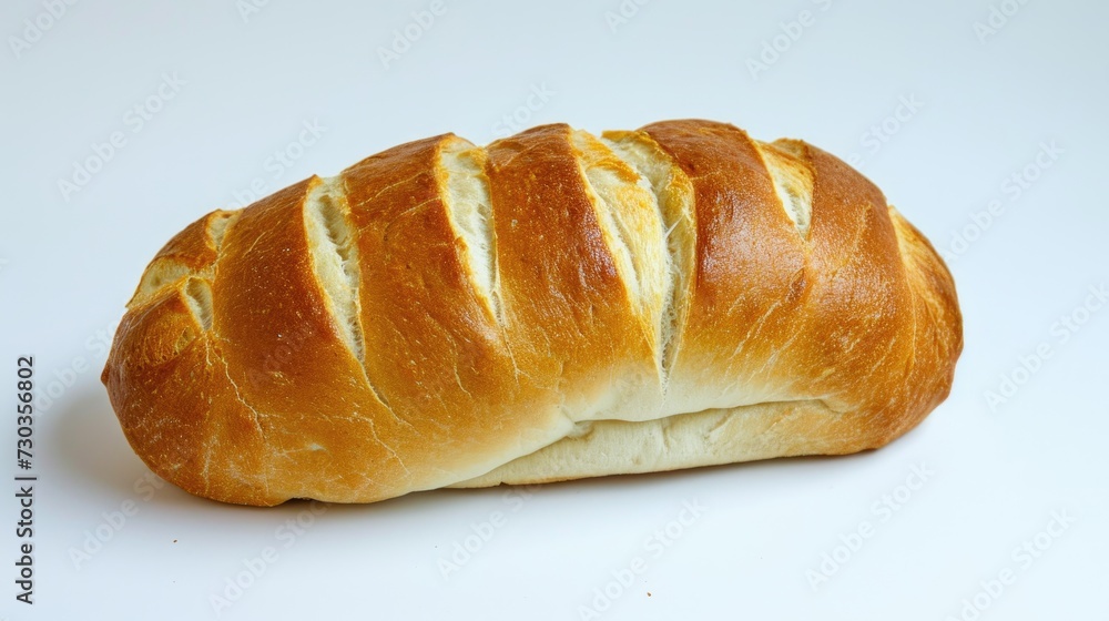 Loaf of fresh bread on white background Loaf of fresh bread on white background