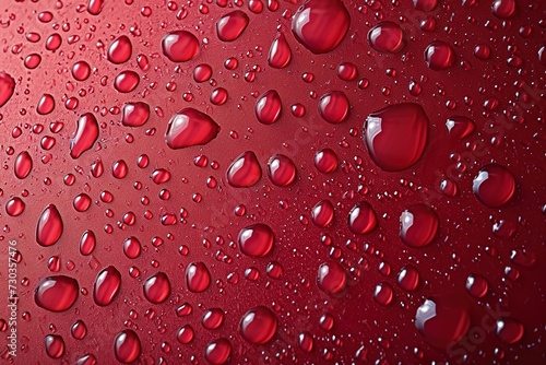 Water drops on red background