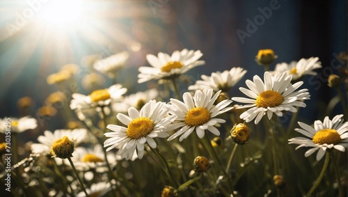 a close up of a bunch of daisies with the sun shining through the backround of the daisies and the backround of the backround of the daisies