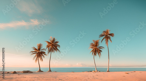 palm trees at sunset,, palm tree on the beach