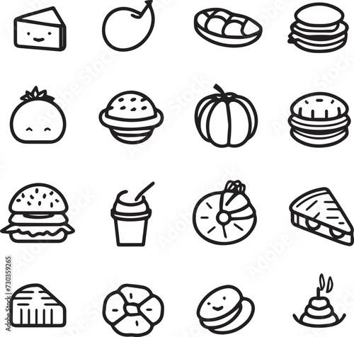 Food   Drinks icon set black silhouette