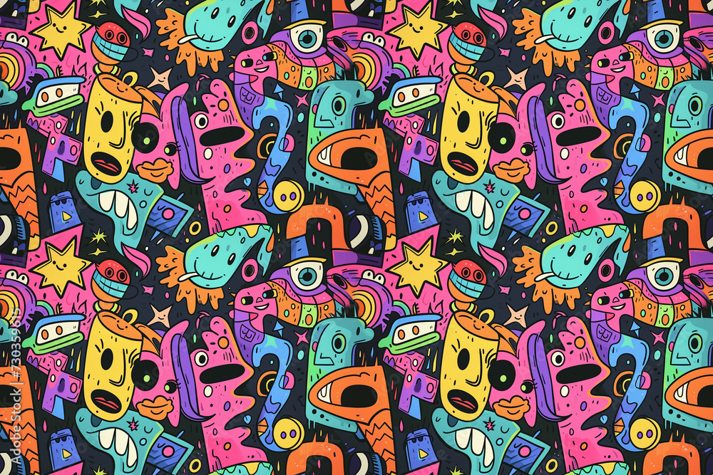 Psychedelic Melody: A Vibrant Musical Instrument Collage Psychedelic Melody: A Vibrant Musical Instrument Collage