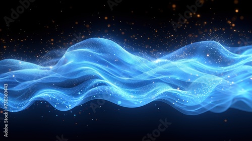 Abstract Blue Light Trails On Dark, Background HD, Illustrations