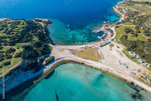 Demircili Beach drone view in Izmir