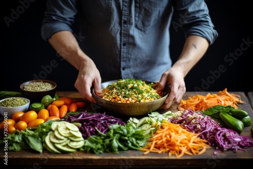 Kitchen prep. knife, veggies, fruits for healthy snack, nutrition recipe, organic vegan diet