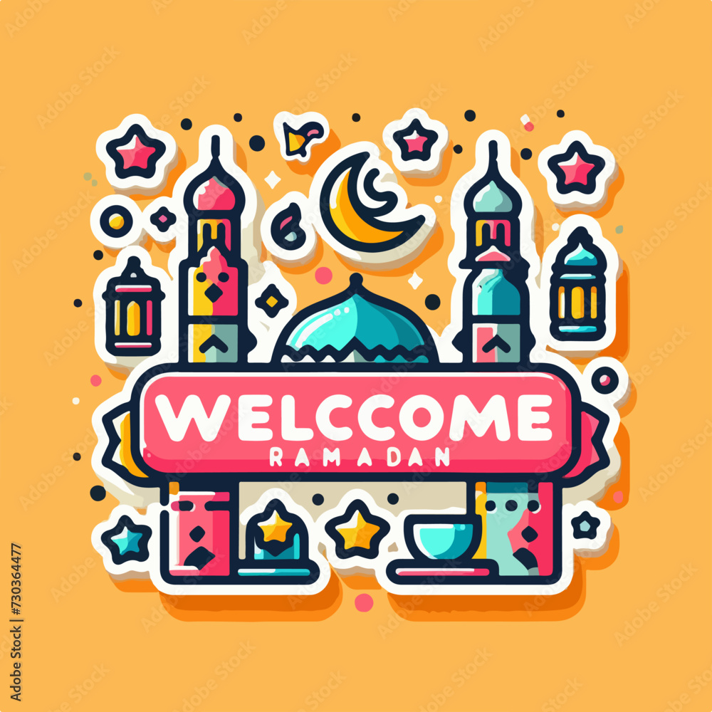 Fototapeta premium islamic vector illustration fasting ramadan holy mont