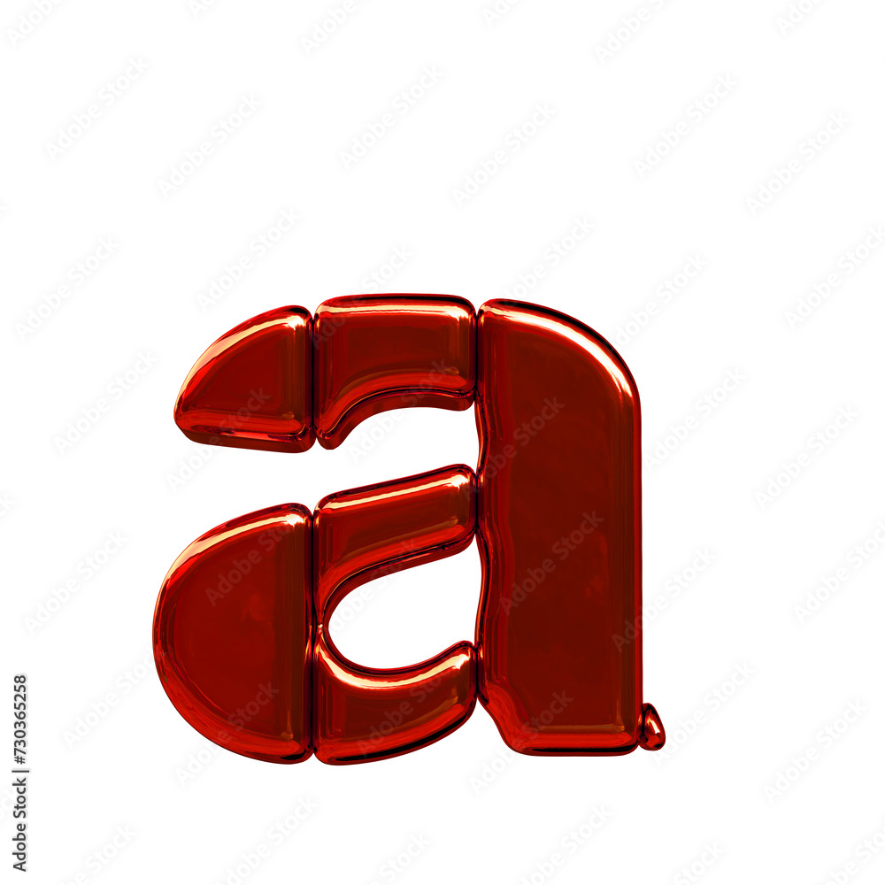 Symbol made of red vertical blocks. letter a Symbol made of red vertical blocks. letter a