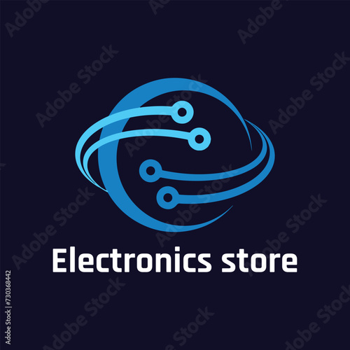 electronics gadgets store logo design vector