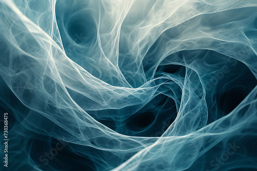 Abstract Smoke Waves, Blue Swirls, Ethereal Flow