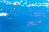 Panoramic view from above on tropical Caribbean Sea Central America