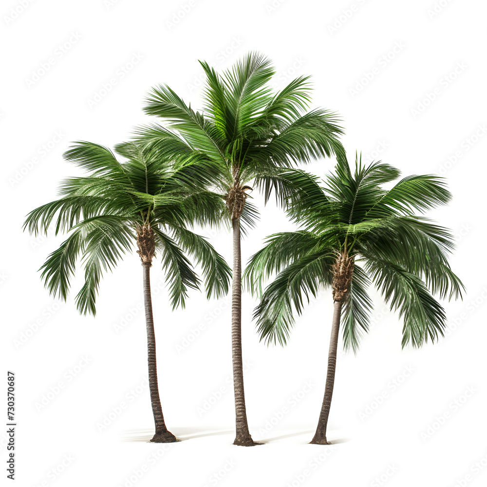 Palm trees isolated on white