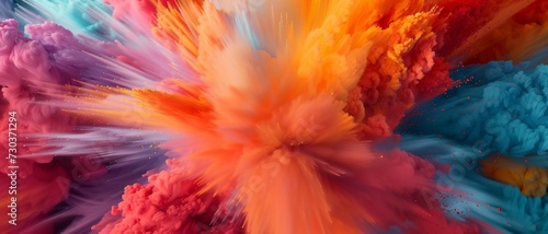 Abstract background exploding with dynamic colorful paint splashes. , conveying urgency in the visuals , can be used for E-commerce Websites, and Social Media Advertising. 