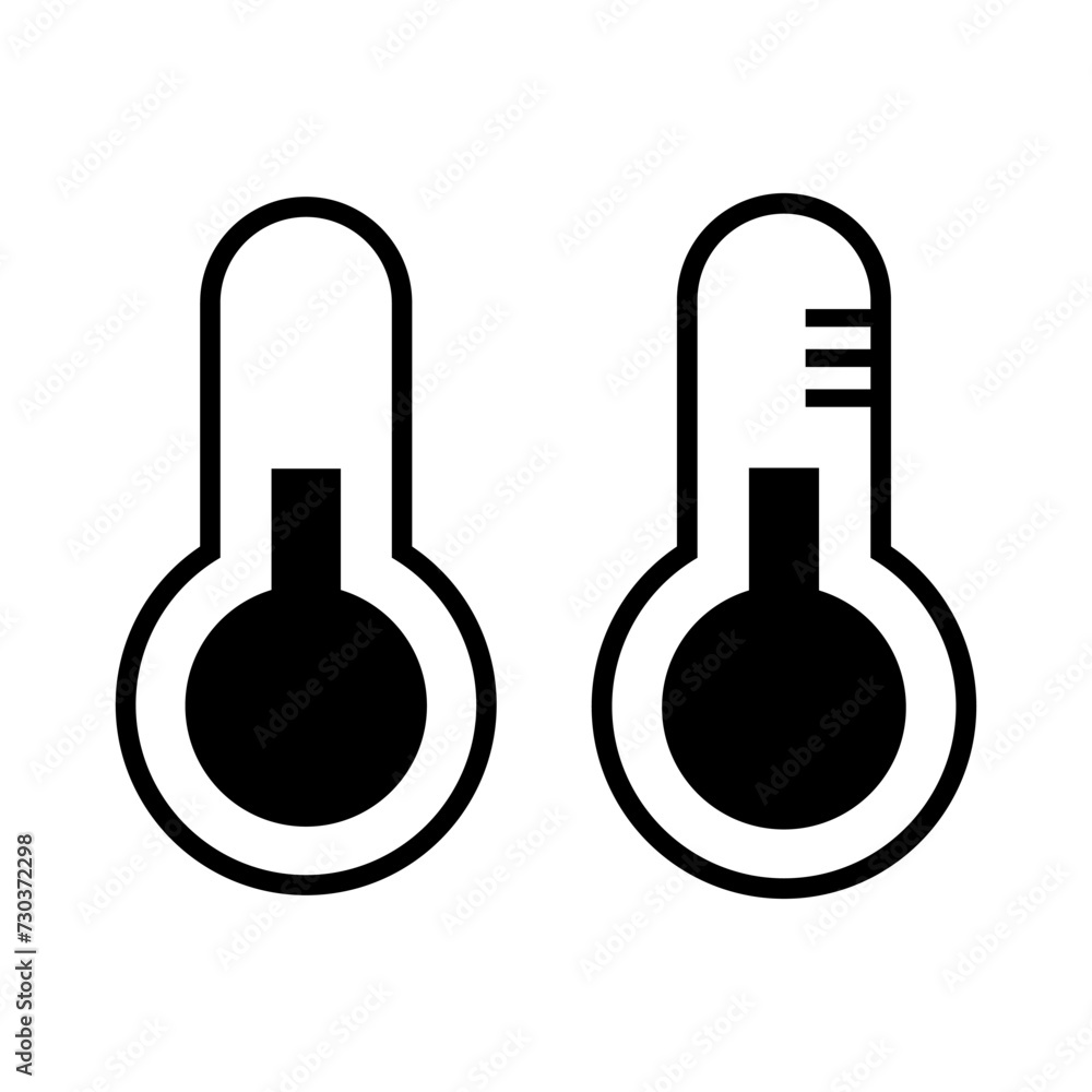Thermometer black icon, line, vector illustration Thermometer black icon, line, vector illustration