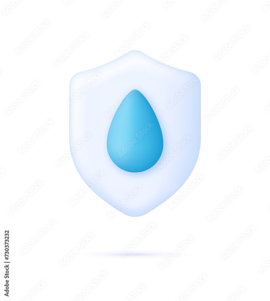 3D Waterproof icon. Water resistant sign. Water protection, liquid proof protection 3D Waterproof icon. Water resistant sign. Water protection, liquid proof protection