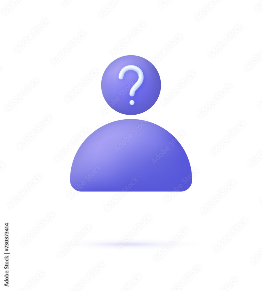 3D Unknown person icon. Anonymous concept. Question mark. Human silhouette 3D Unknown person icon. Anonymous concept. Question mark. Human silhouette