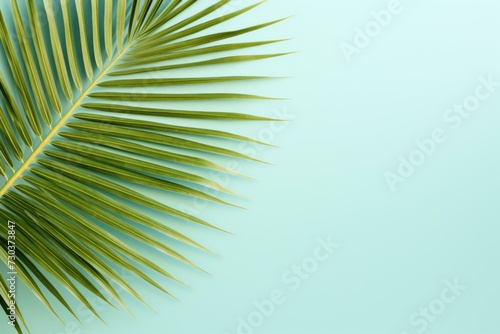 Sleek Minimalistic background palm leaf. Fashion summer texture sun leaf. Generate Ai