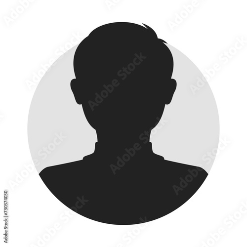 Male portrait, silhouette, avatar or profile of unknown anonymous people
