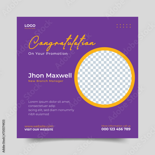 flyer or design, congratulation social media template design, job congratulation