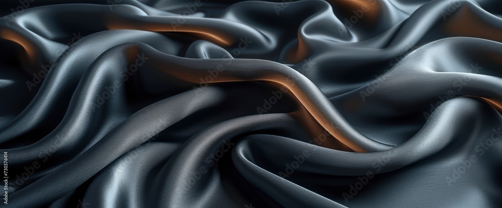Fototapeta premium Black Gray Satin Dark Fabric Texture, Background HD, Illustrations