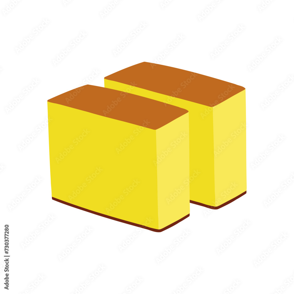 カステラの手描きカラーイラスト カステラの手描きカラーイラスト