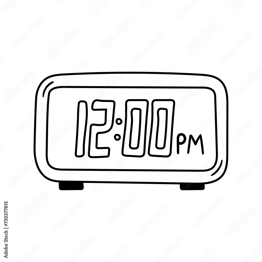 Digital Watch vector icon in doodle style. Symbol in simple design. Cartoon object hand drawn isolated on white background. Digital Watch vector icon in doodle style. Symbol in simple design. Cartoon object hand drawn isolated on white background.
