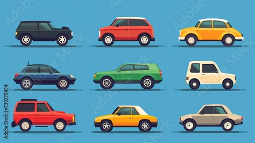 Car Flat Icon Set