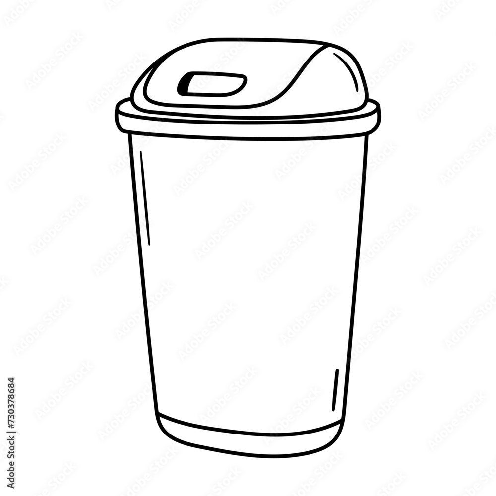 Trash can vector icon in doodle style. Symbol in simple design. Cartoon object hand drawn isolated on white background. Trash can vector icon in doodle style. Symbol in simple design. Cartoon object hand drawn isolated on white background.