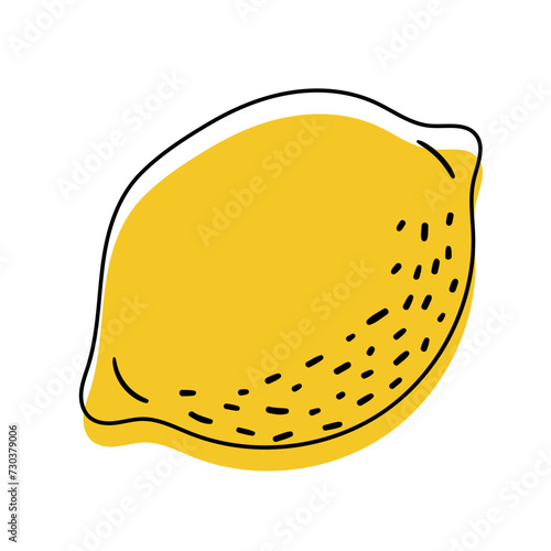 Lemon vector icon in doodle style. Symbol in simple design. Cartoon object hand drawn isolated on white background.