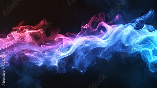 Colorful Wave of Smoke on a Black Background