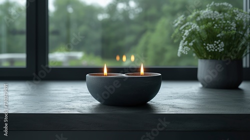 Candle Holder Placed On Matte Black, Background HD, Illustrations