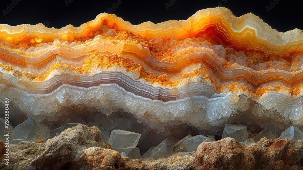 Obraz premium Closeup Cross Section Agate Crystal, Background HD, Illustrations
