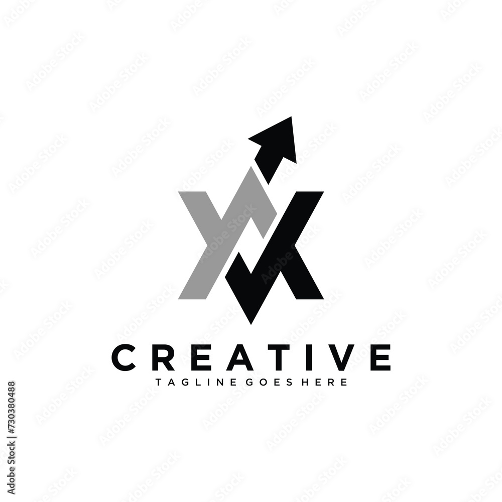Initial A and V With Arrow Financial Logo Design Initial A and V With Arrow Financial Logo Design