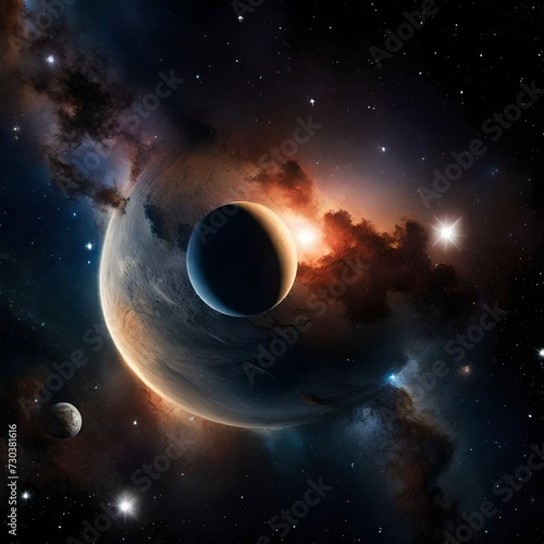 abstract space galaxy with stars realistic hd image background
