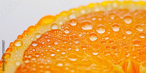 Świeże plastry pomarańczy z kroplami wody 