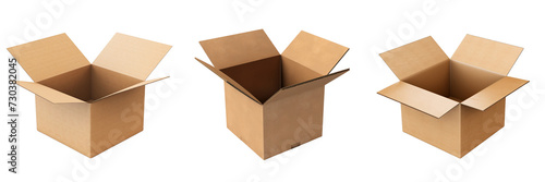 Set of a Opened paper box isolated on a Transparent Background © mr Wajed