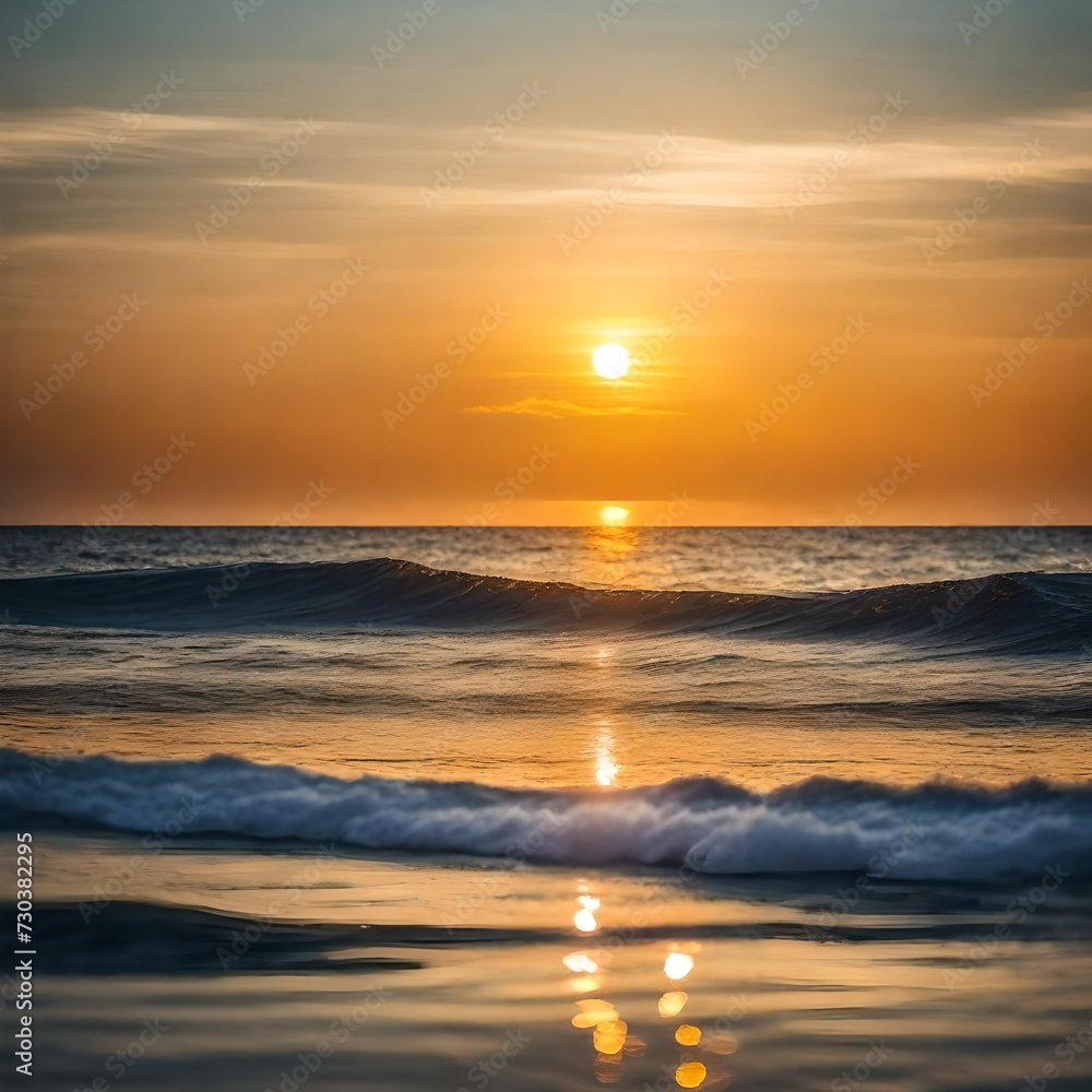 sunset at the beach with the waves in the water beautiful abstract realistic hd background 