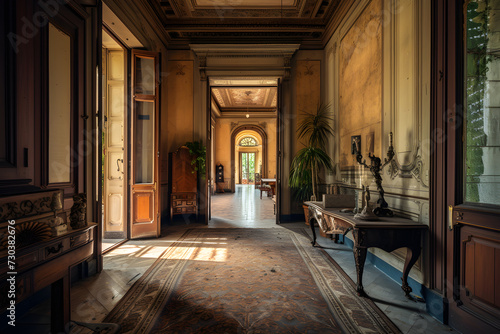 Interior hall of old money  real estate  english country house  stately home  aristicrat  noble  lord  country house  manor  downton abbey