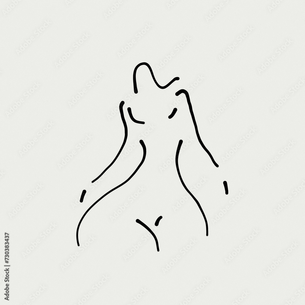 Obraz premium line art female shape icon illustration 