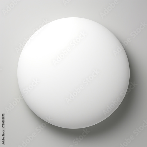 Close-Up View of a Simple White Round Object on a Solid Gray Background Created With Generative AI Technology