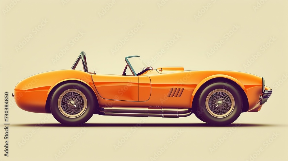 A vintage sport car, reminiscent of the retro era