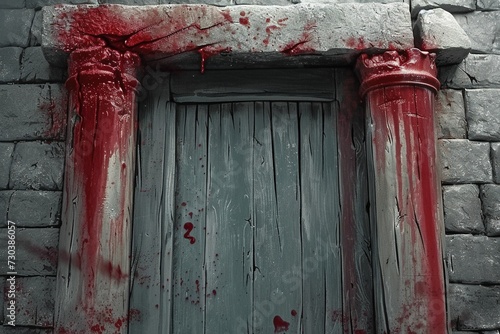 Passover, blood on the doorpost, Bible story. photo