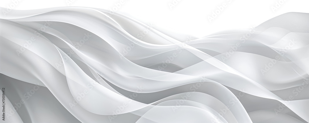 Naklejka premium Abstract white gray waves with transparent background in upper part. Generative AI