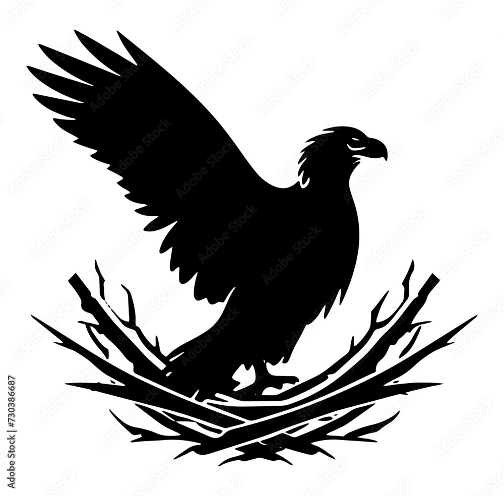 Fototapeta premium Eagle's Ascent from the Nest