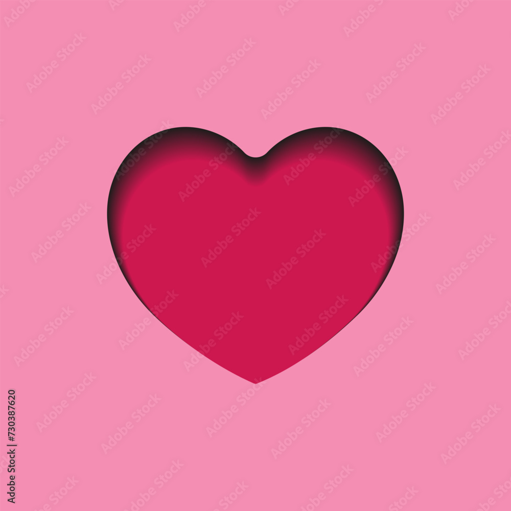 Heart vector paper cut red crimson heart with shades logo vector Heart vector paper cut red crimson heart with shades logo vector