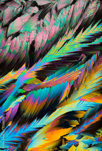Vibrant abstract crystal micrograph texture photo