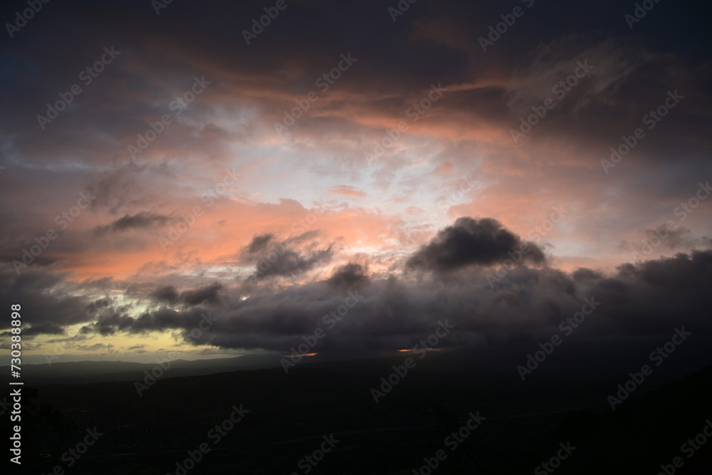 sunset over the mountains