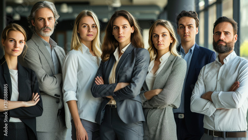 Portrait of business people and team in the office, leadership collaboration corporate diversity partnership teamwork business person in formal suit